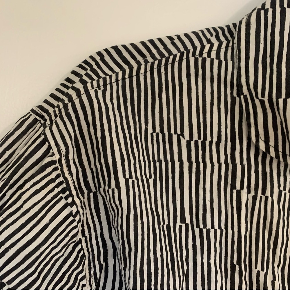 Gudrun Sjöden Striped Lightweight Tunic Lagenlook Woven Organic Cotton Sz Small - Picture 3 of 12